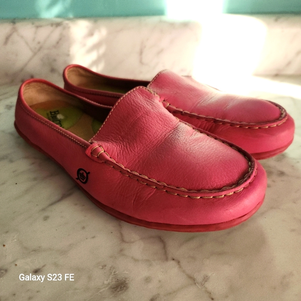 Pink Leather Loafers